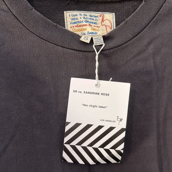 Sandrine Rose x Free People Deconstructed Sweatshirt Charcoal Gray Small New NWT - Picture 3 of 6